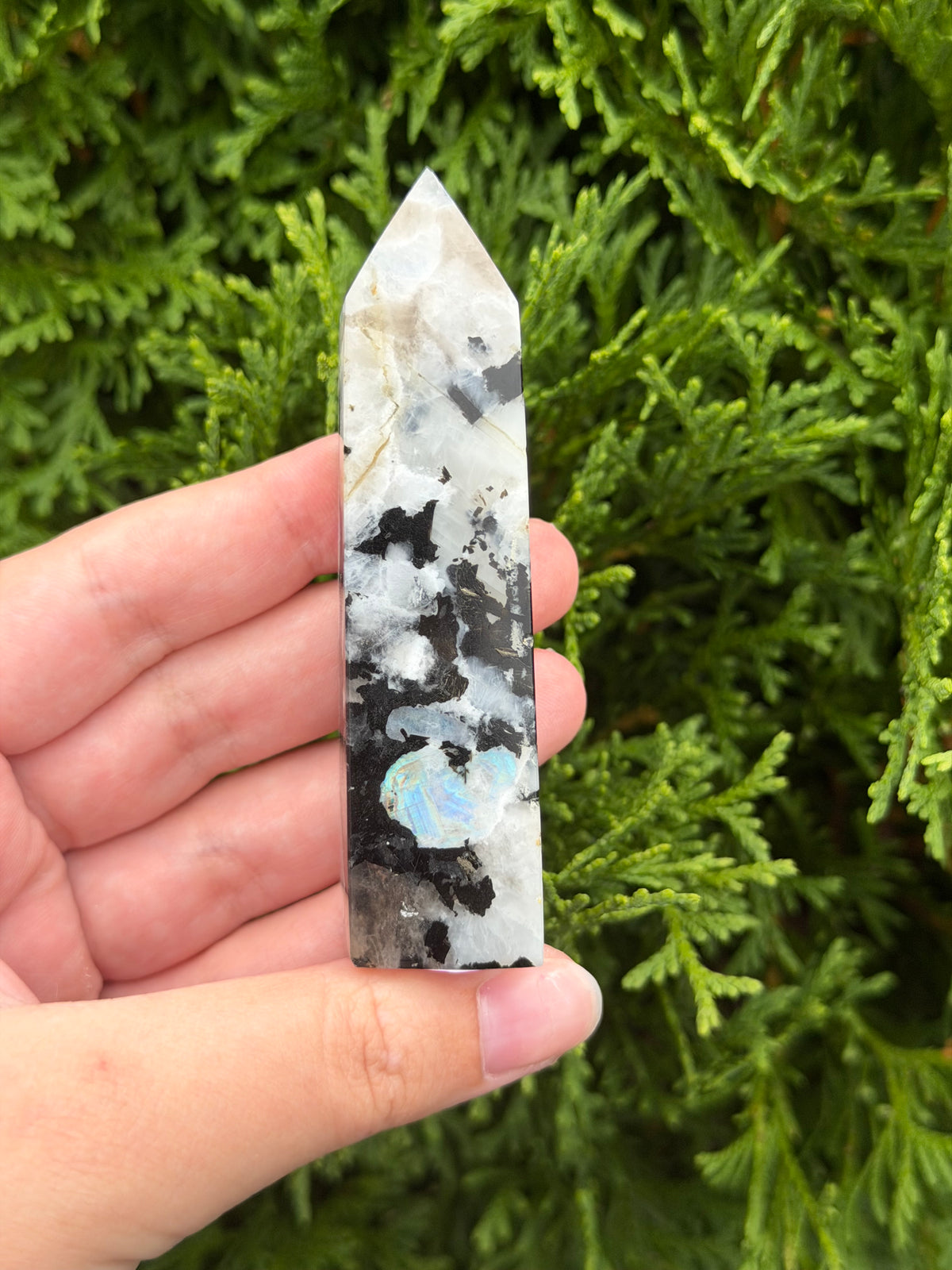 Rainbow Moonstone Point