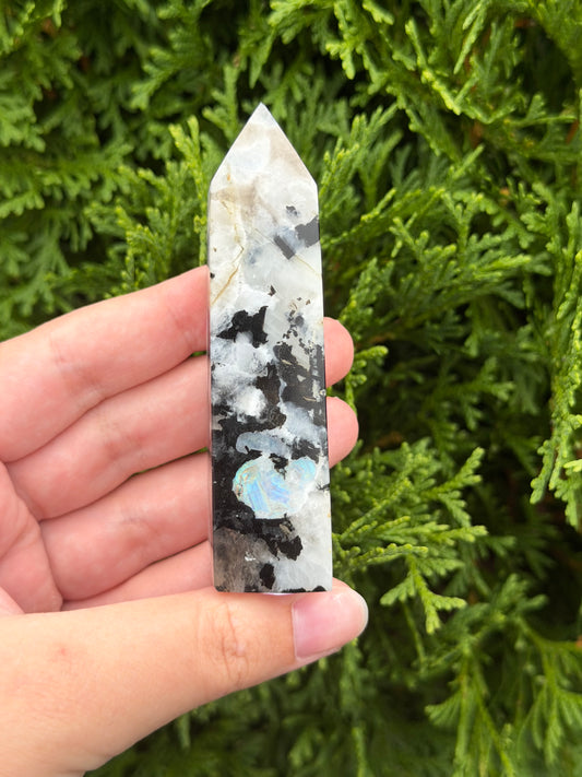 Rainbow Moonstone Point