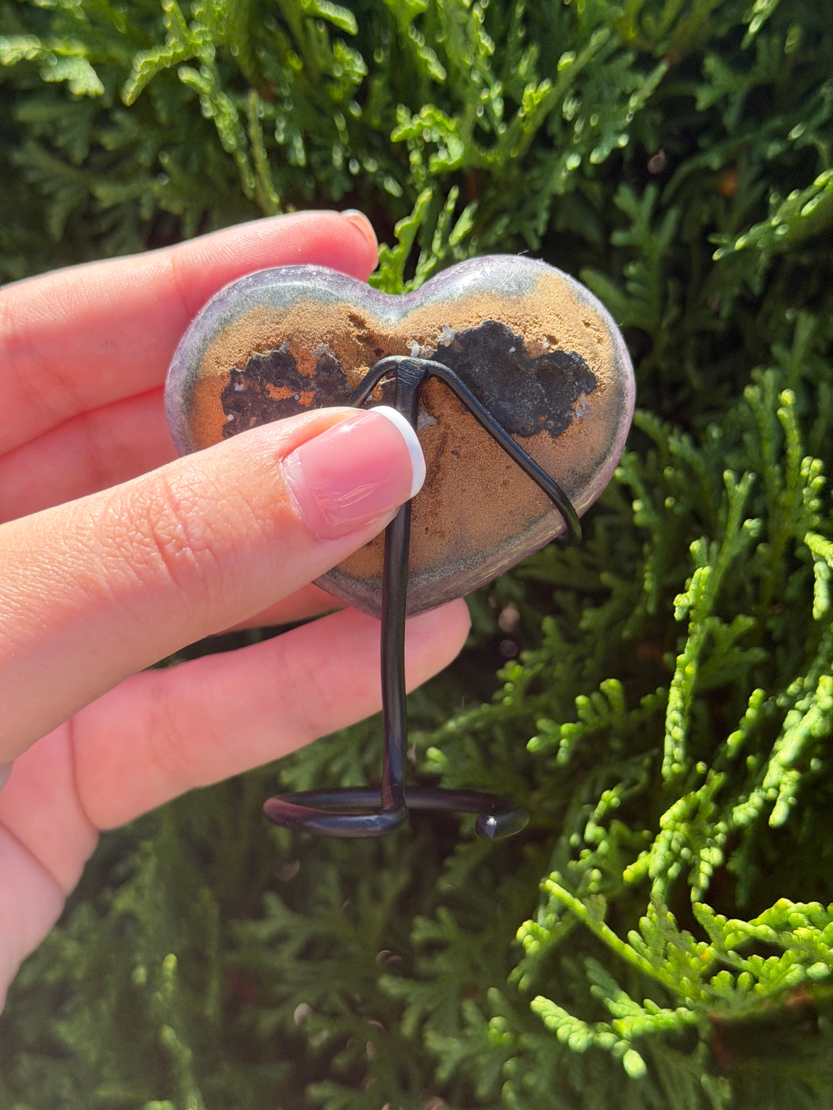 Purple Amethyst Heart on Stand