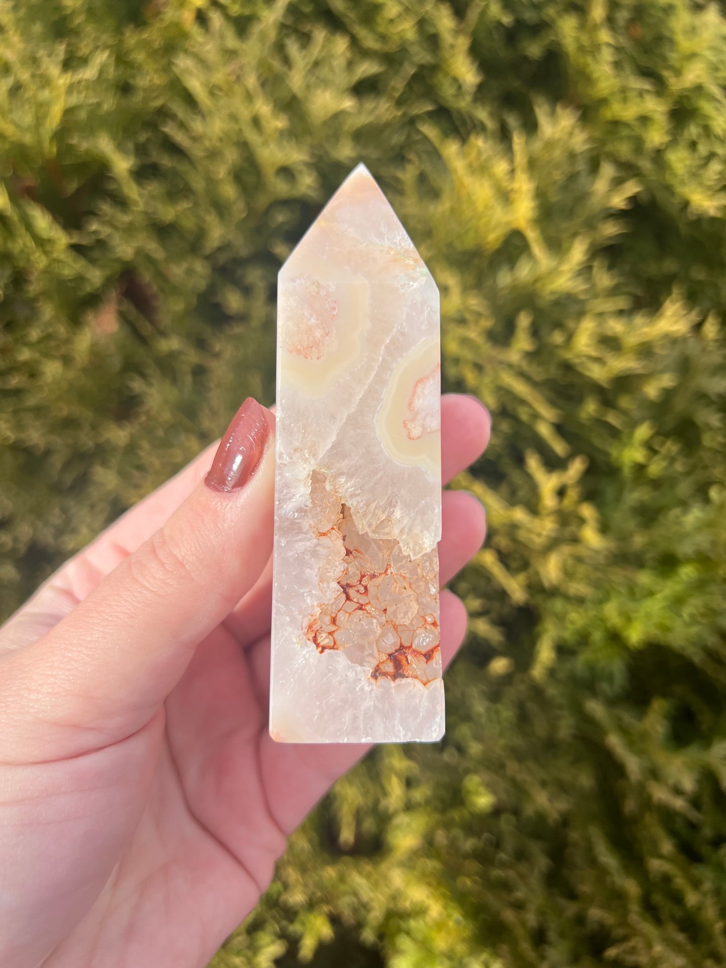 Druzy Flower Agate Tower
