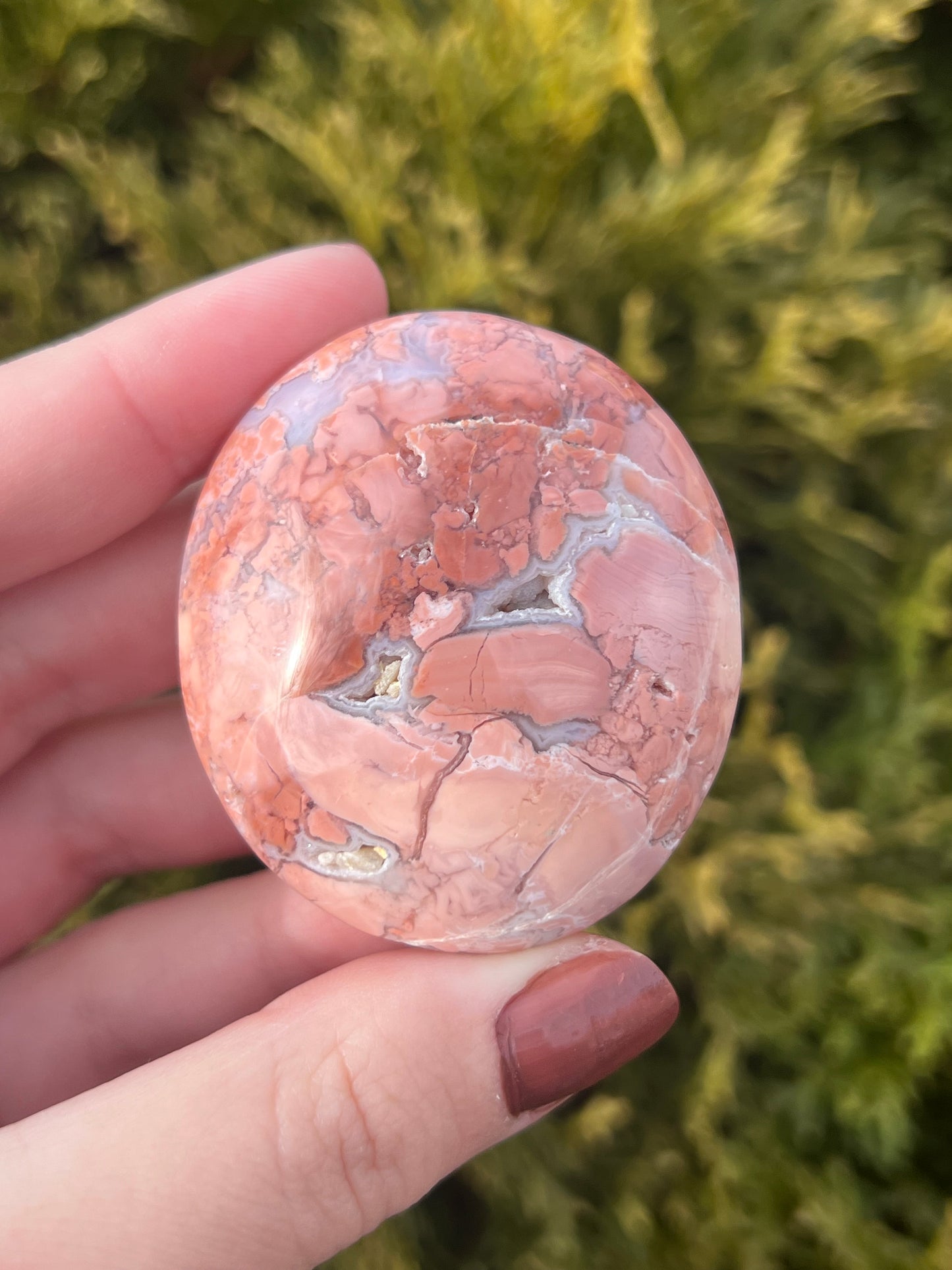 Pink Agate (Cotton Candy Agate) Palm Stone
