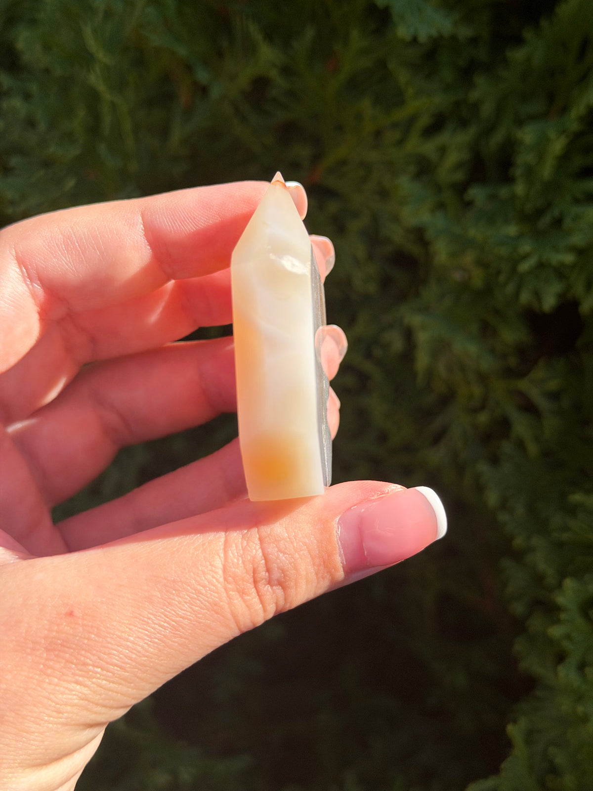 Flower Agate Druzy Point