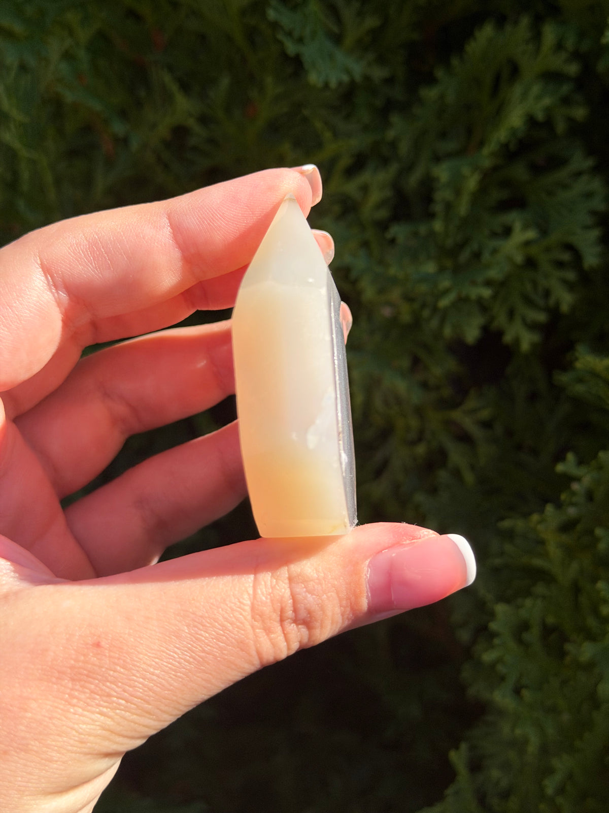 Flower Agate Druzy Point