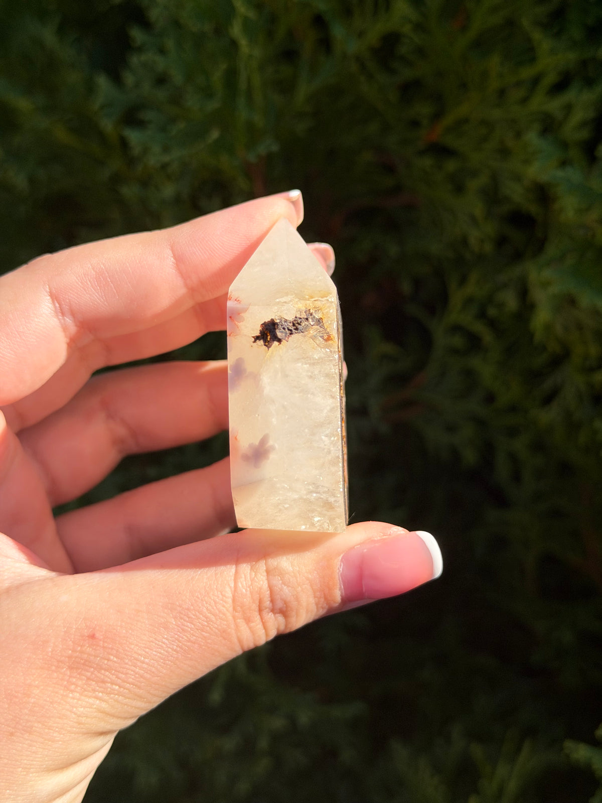 Flower Agate Druzy Point