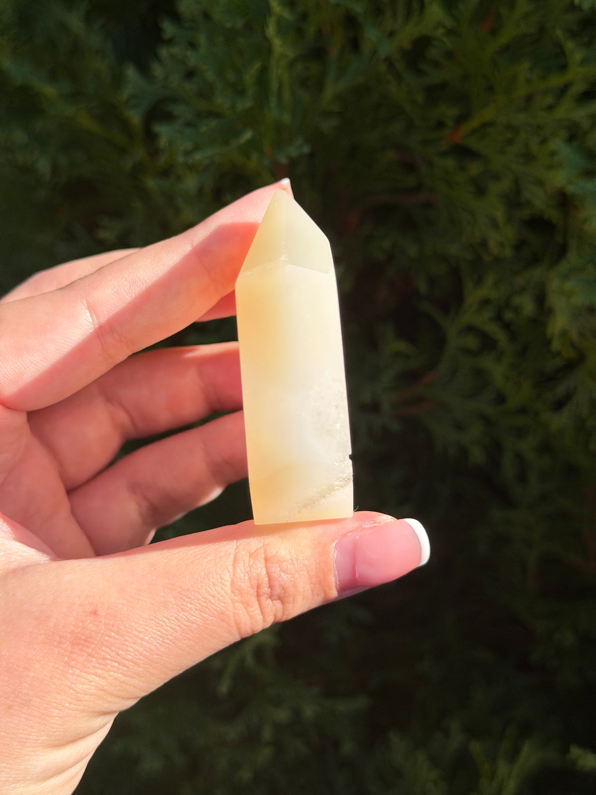 Flower Agate Druzy Point