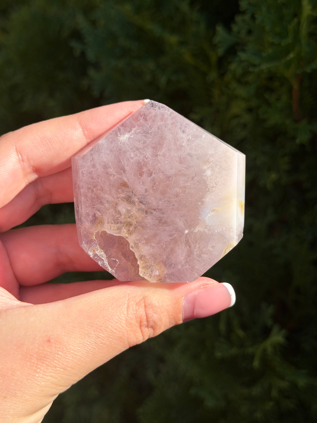 Flower Agate Druzy Point