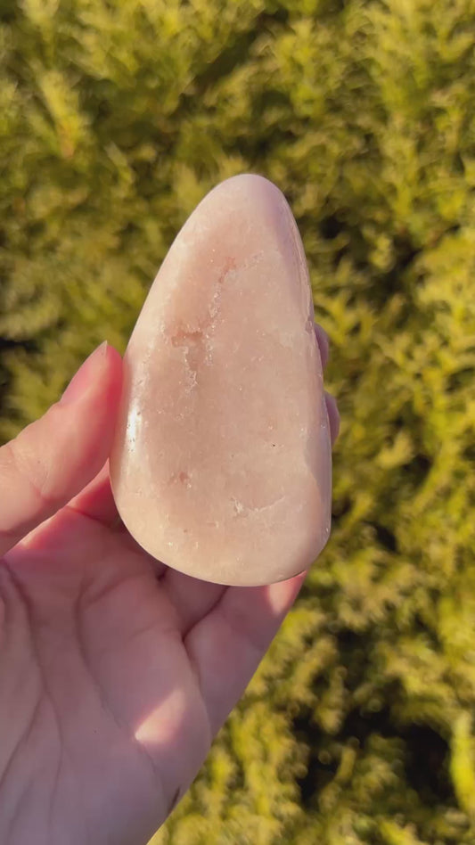 Pink Amethyst Palm Stone