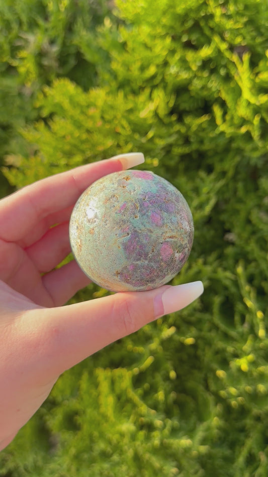 Ruby in Fuchsite Sphere