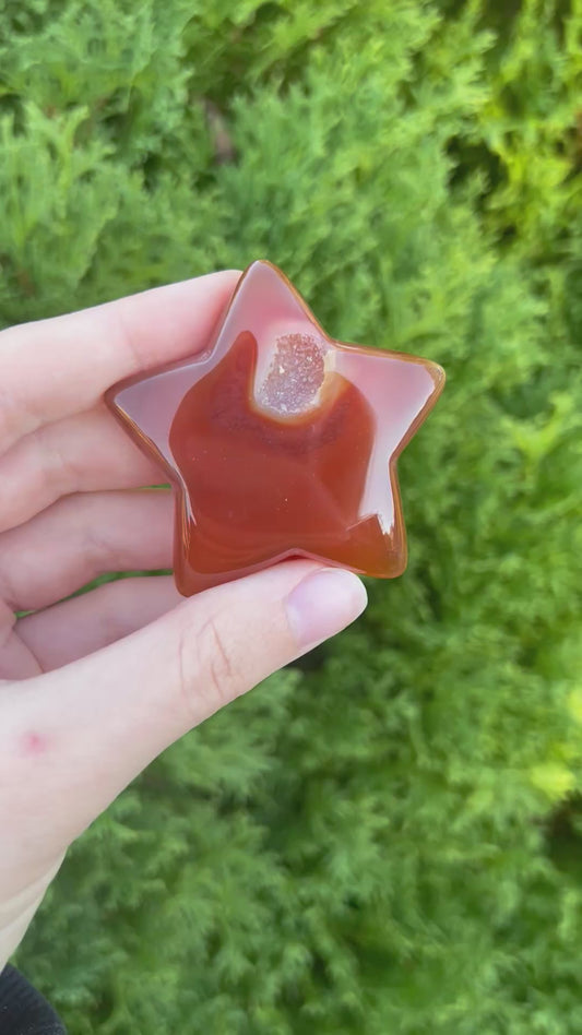 Carnelian Druzy Star